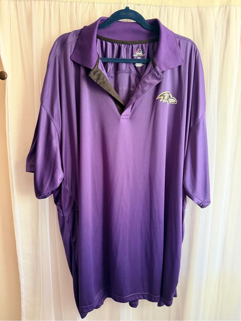 Majestic Purple Polo Ravens Team Logo Coolbase 5XL